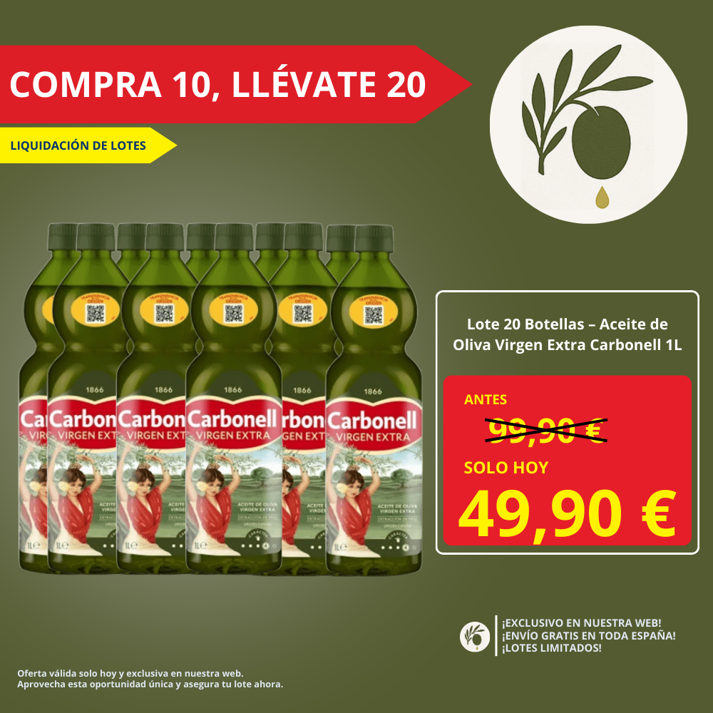 Lote Aceite de Oliva Virgen Extra 1L – Compra 10, Llévate 20