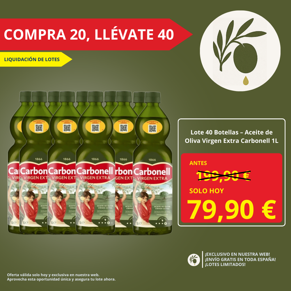 Lote Aceite de Oliva Virgen Extra 1L – Compra 20, Llévate 40