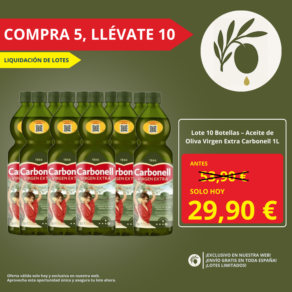 Lote Aceite de Oliva Virgen Extra 1L – Compra 5, Llévate 10